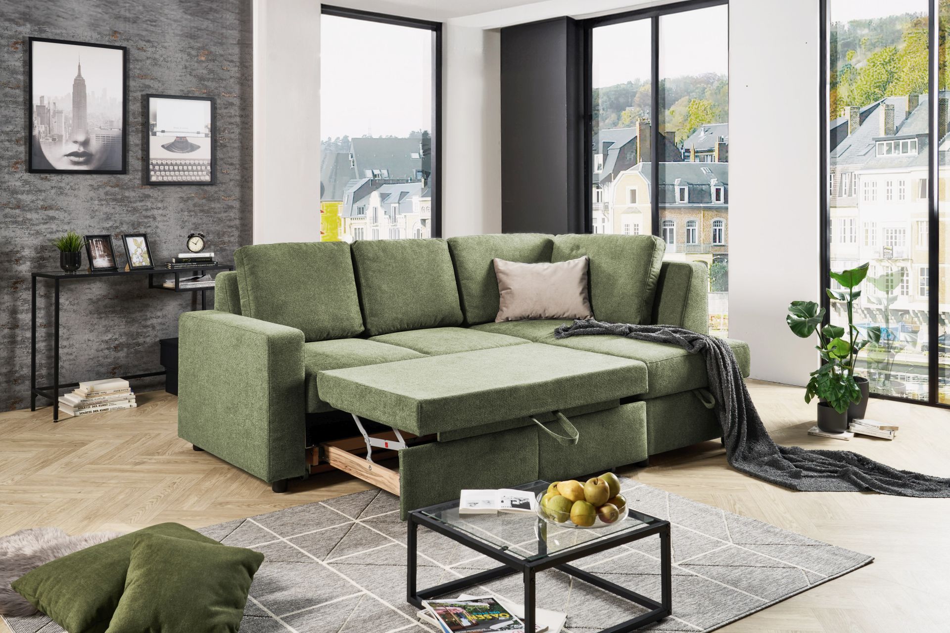 Sedac souprava MULTIFLEXX PLUS_ sestava 2112_BETT.E + 8302_BK_ podruka . 2_  rozmry sestavy zleva 231 x 162 cm_ plocha na span 120 x 205 cm_ lon prostor_ obr. 3