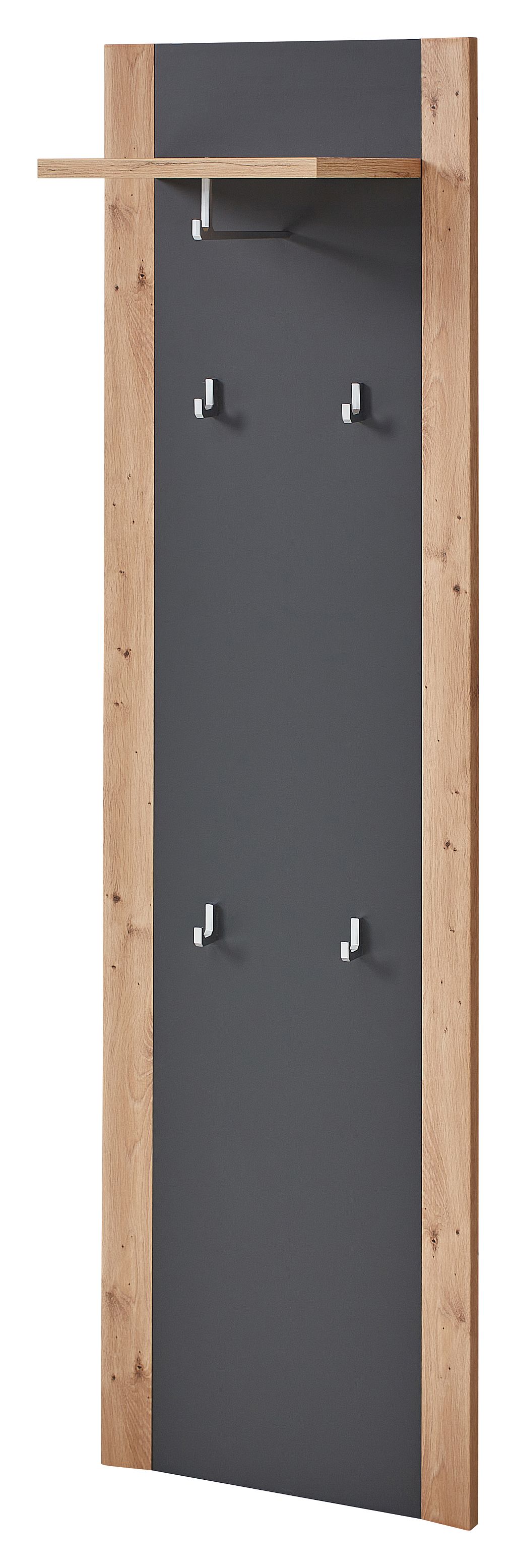 Předsíňový nábytek PASQUALE_ závěsný šatní panel_ rozměry š/v/h: 48 / 170 / 30 cm_ šikmý pohled_ obr. 9 Předsíňový nábytek PASQUALE_ závěsný šatní panel_ rozměry š/v/h: 48 / 170 / 30 cm_ šikmý pohled_ obr. 9